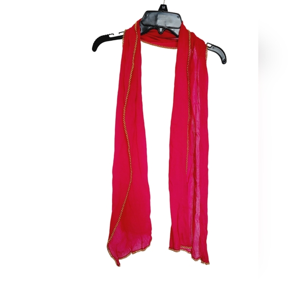 🌺3 for $10 Fuschia Gold-beaded Scarf - Picture 2 of 7